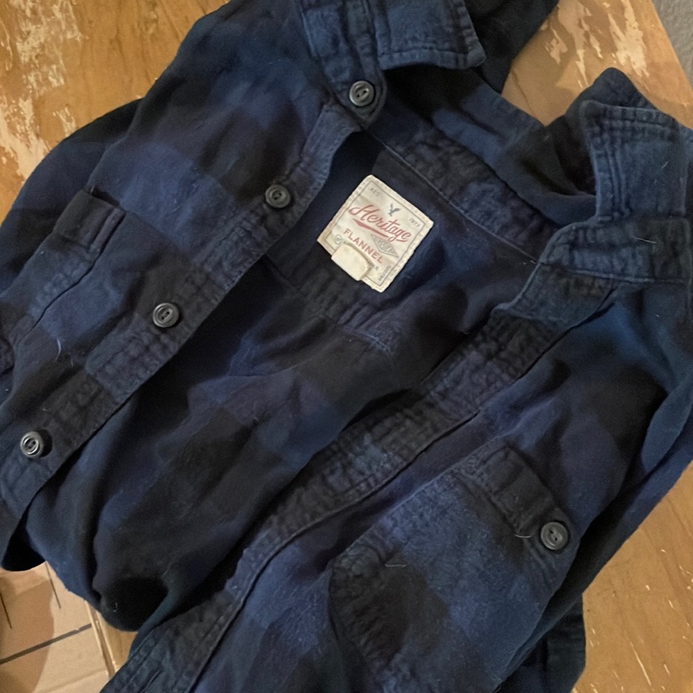 Navy and black flannel